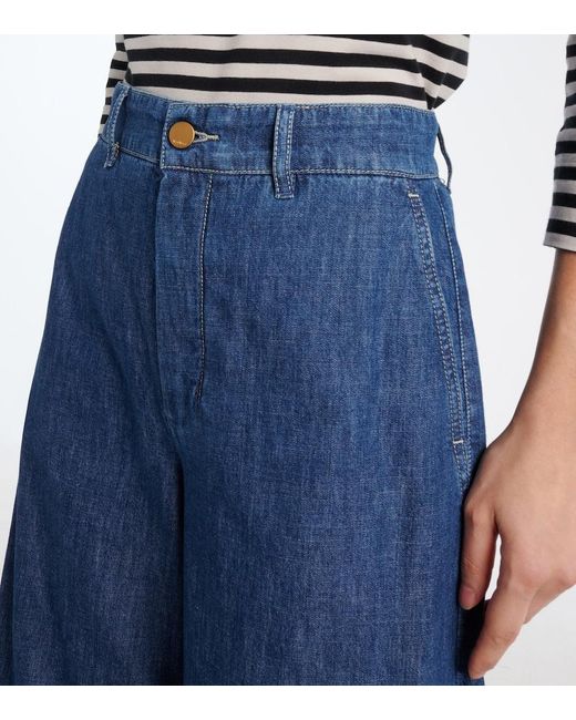 Max Mara Blue High-Rise Wide-Leg Jeans Paul