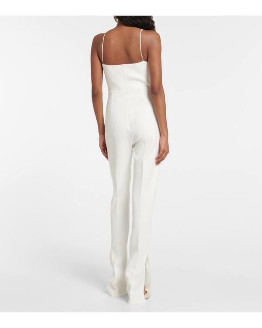 David Koma White Sequined Cutout Cady Jumpsuit