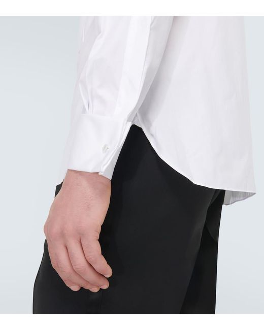Zegna White Cotton Pique Tuxedo Shirt for men