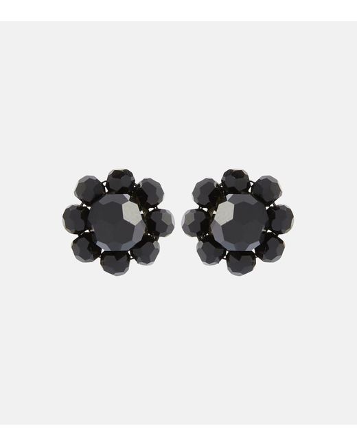Simone Rocha Black Daisy Mini Crystal Earrings