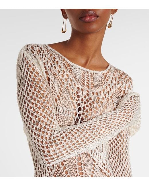 stella mccartney crochet dress Stella Mccartney Rewild Flower Handknit Crochet Sleeveless Midi Dress In Multicolour