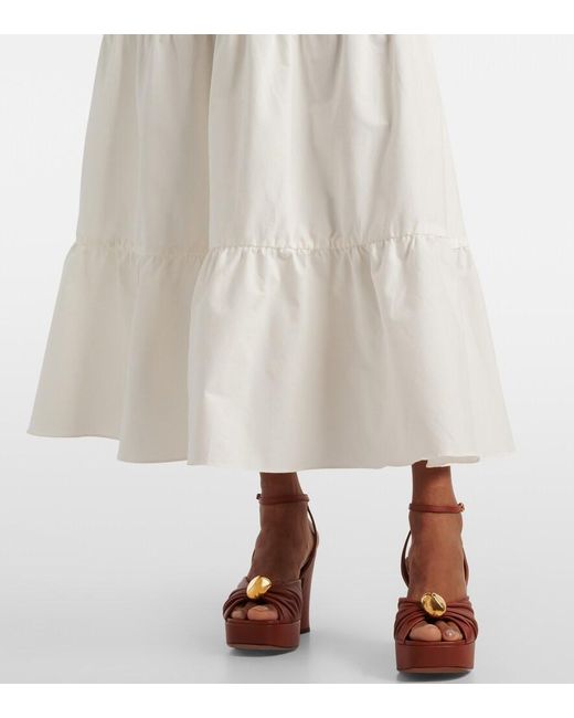 Adriana Degreas White Cotton Maxi Dress
