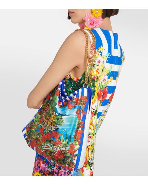Dolce & Gabbana Blue Portofino Printed Shoulder Bag