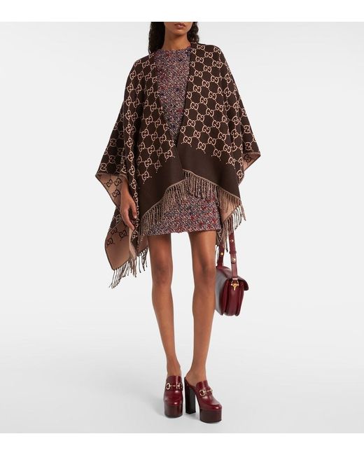 Gucci Brown Wool Poncho