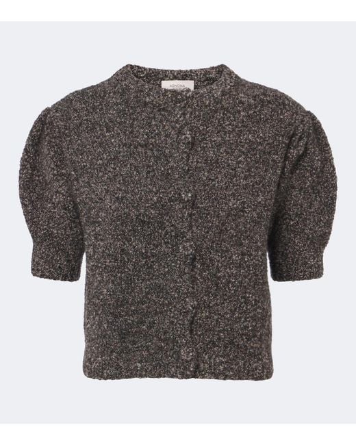 Agnona Gray Cashmere, Silk, And Wool Cardigan