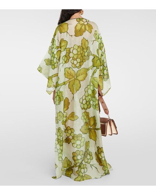 Etro Green Printed Silk Kaftan