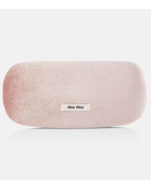 Miu Miu Pink Mu 52Ys Oval Sunglasses
