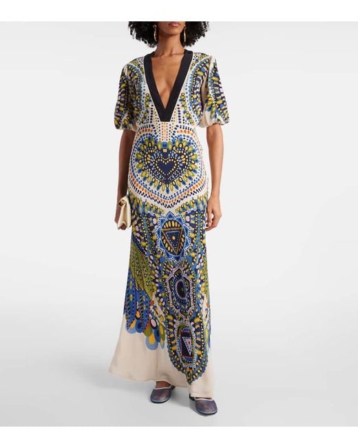 LaDoubleJ Green Marlene Silk Maxi Dress