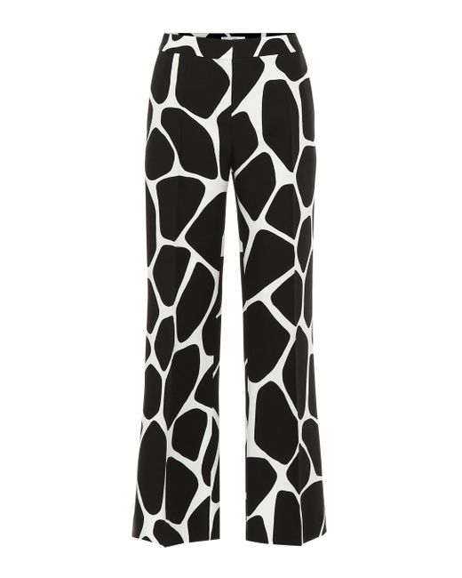 Pantalones palazzo con estampado de jirafa Valentino de color Black