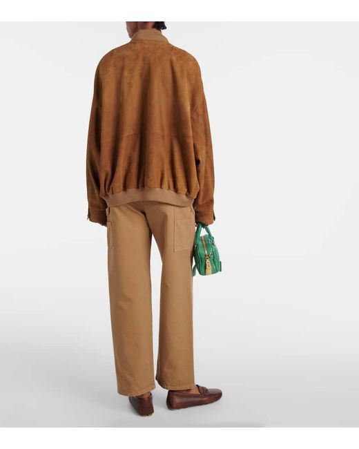Veste En Daim A Logo Miu Miu en coloris Brown