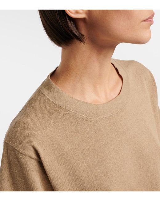 The Row Natural Orlan Cotton And Silk-Blend T-Shirt