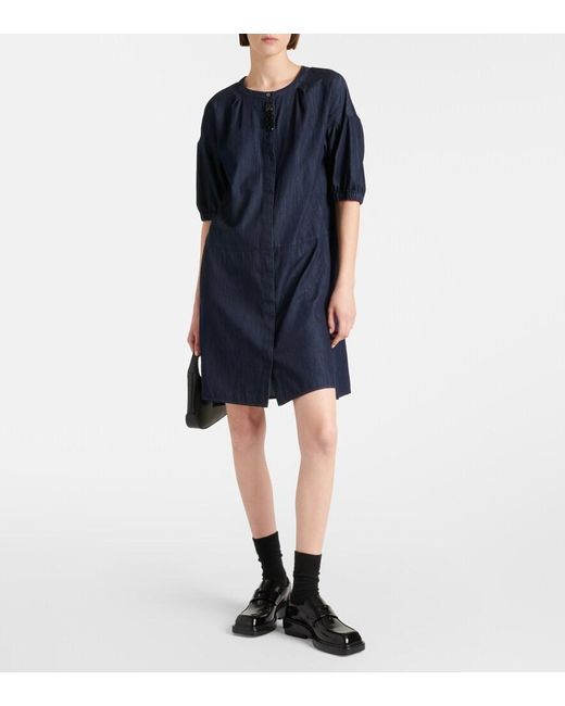Max Mara Blue Max Mara Embroidered Denim Minidress