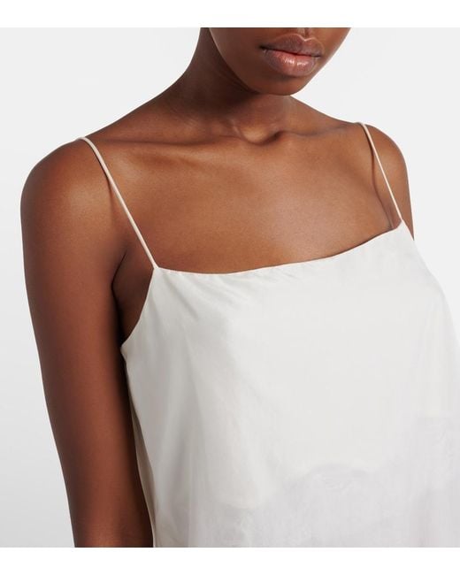 Dorothee Schumacher White Playful Volumes Lace-Trimmed Silk Top