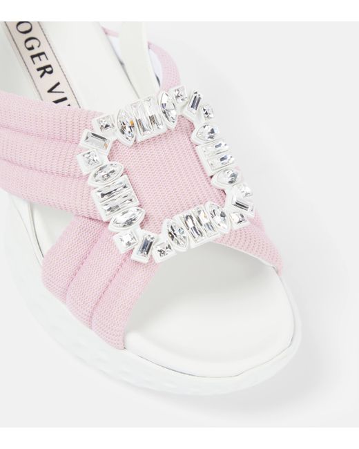 Roger Vivier Pink Viv' Run Light Sandals