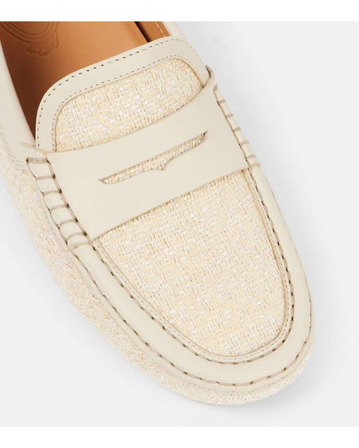 Tod's Natural Mokassins Gommino Aus Tweed