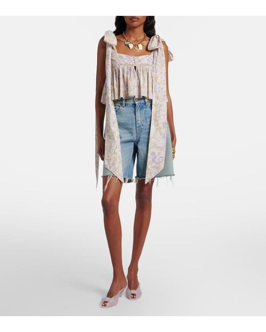 Chloé White Floral Cotton Top