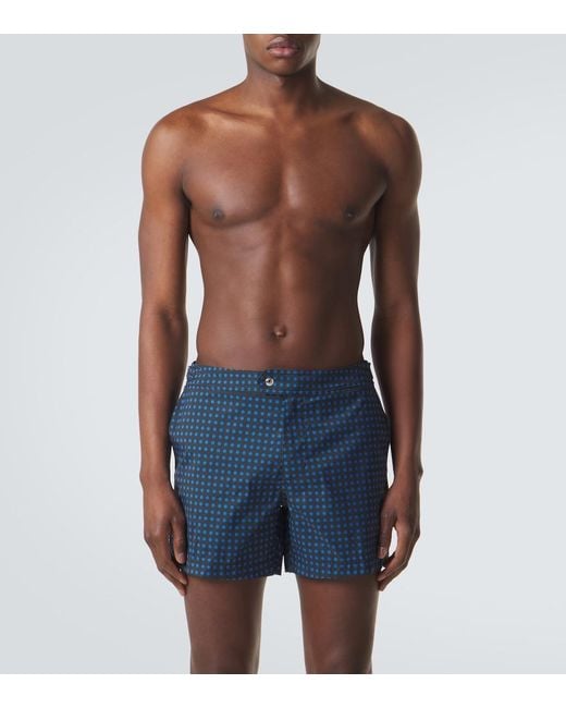 Tom Ford Blue Polka-Dot Swim Trunks for men
