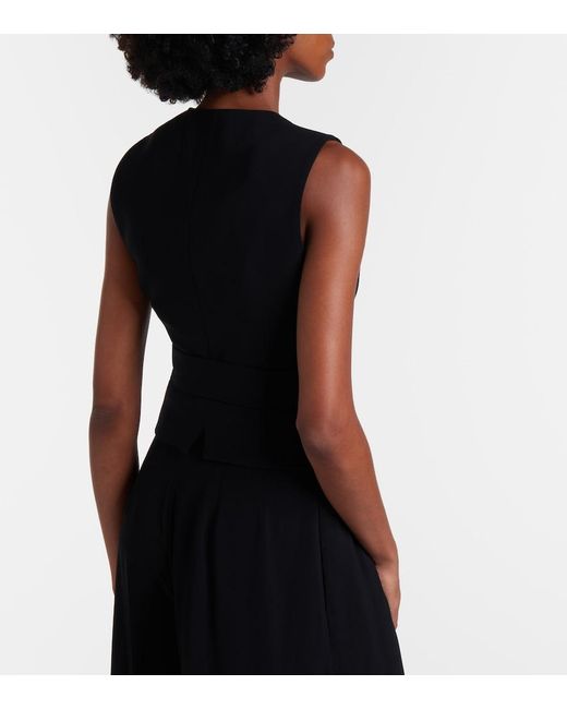 Max Mara Black Cady Wrap Top
