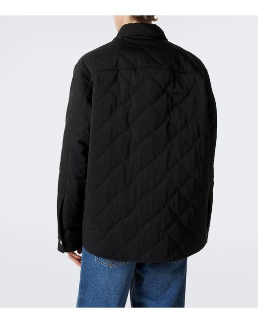 Bottega Veneta Black Intrecciato Quilted Cotton-Blend Overshirt for men