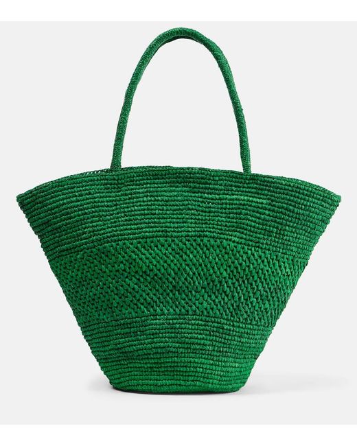 The Row Green Emilie Raffia Basket Bag