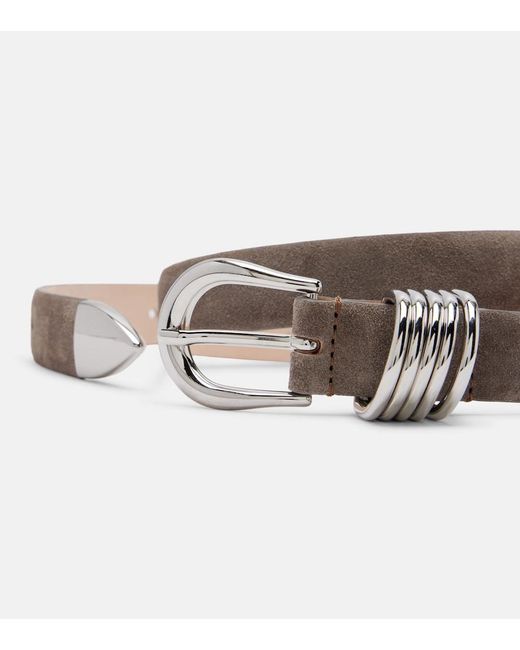 DEHANCHE Gray Hollyhock Suede Belt