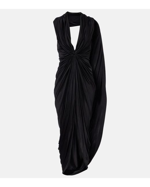 Loewe Black Draped Midi Dress