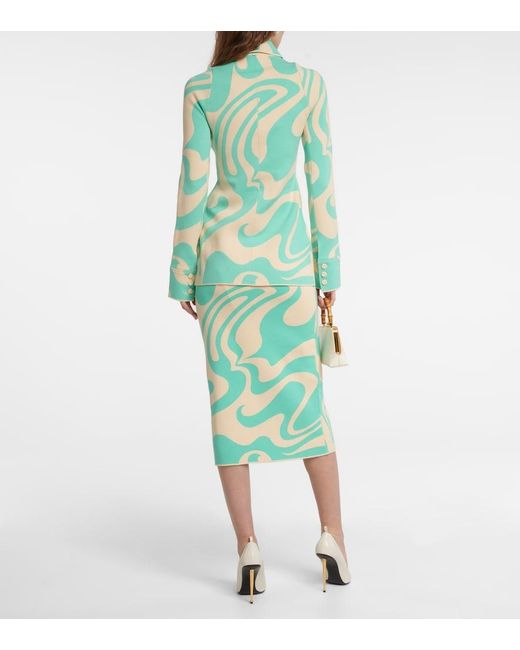 Sportmax Blue Soraga Jacquard Blazer