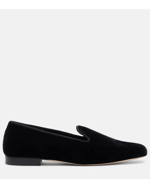 Totême  Black Velvet Loafers