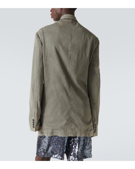 Dries Van Noten Green Oversized Wool-Blend Blazer for men
