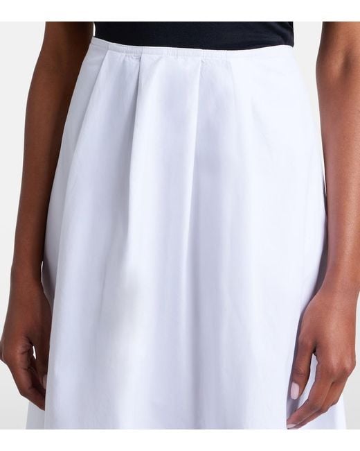 Citizens of Humanity White Emi Cotton Poplin Midi Skirt