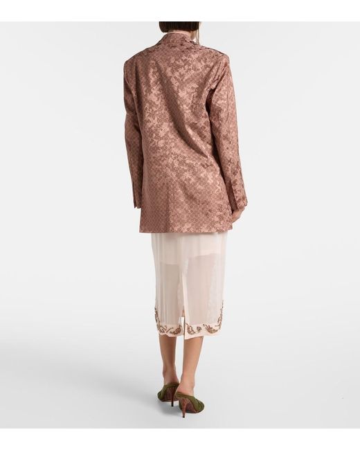 Dries Van Noten Brown Printed Blazer