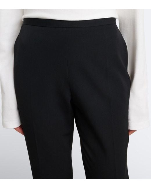The Row Black Cyril Wool-Blend Slim Pants