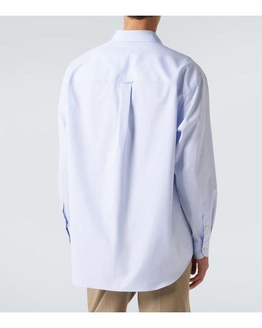Valentino Blue Vgold Cotton Oxford Shirt for men