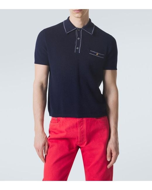 Polo De Algodon Versace de hombre de color Blue