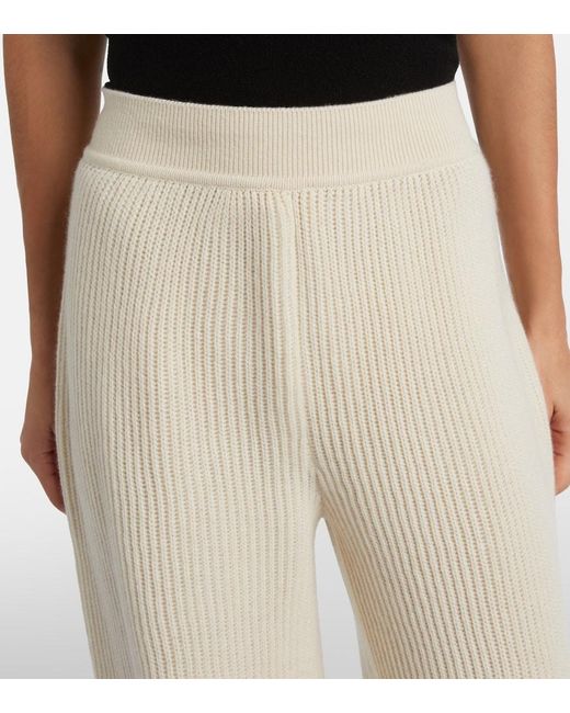 Loro Piana Natural Juniper Ribbed-Knit Cashmere Sweatpants