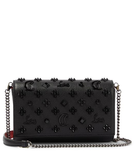 Christian Louboutin Paloma Leather Wallet On Chain in Black | Lyst