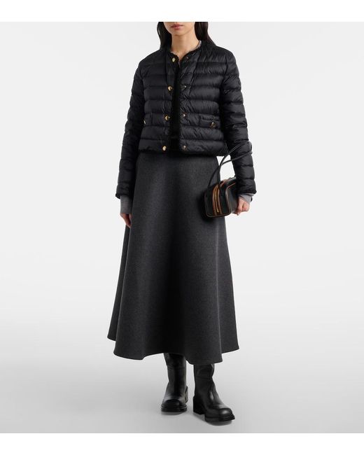 Moncler Black Fleurs Quilted Down Jacket