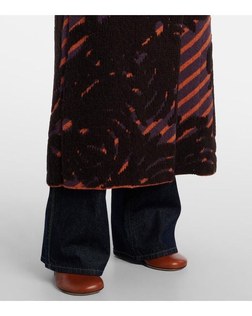 Dries Van Noten Red Wool And Alpaca-Blend Jacquard Wrap Coat