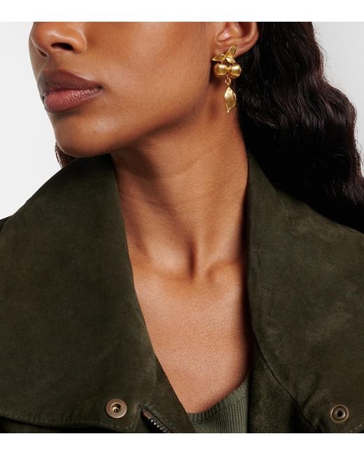 Saint Laurent Metallic Cherry Drop Earrings