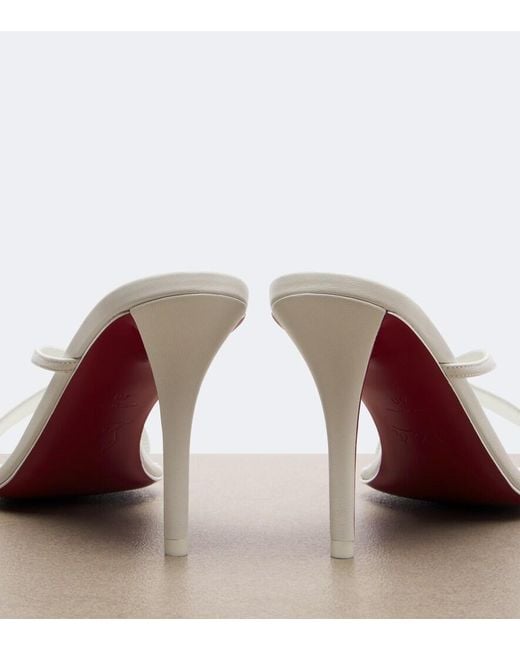 Christian Louboutin White Mulazee Cross Leather Sandals