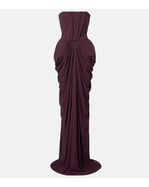 Stella McCartney Purple Strapless Crepe Jersey Gown