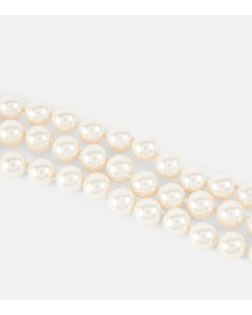 Vivienne Westwood White Graziella Embellished Faux Pearl Bracelet