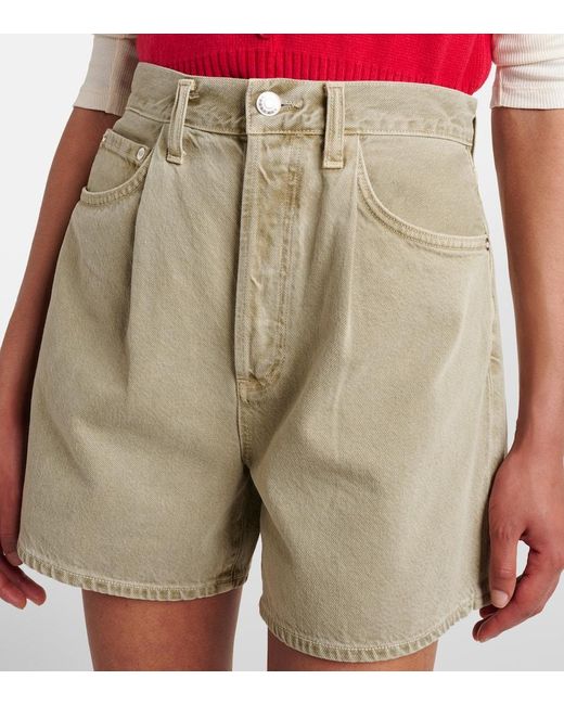 Shorts Denim De Tiro Medio Agolde de color Natural