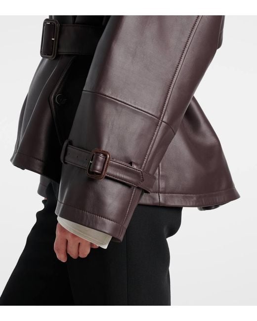 Chaqueta Tim De Piel Con Capa Altuzarra de color Brown