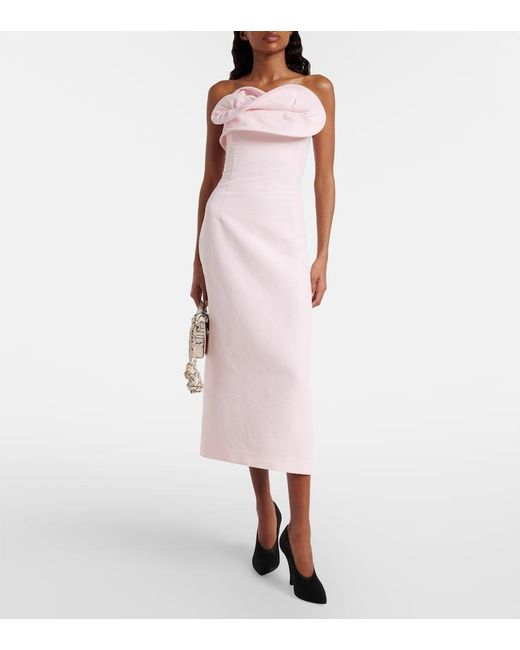 Magda Butrym Pink Silk Bustier Dress