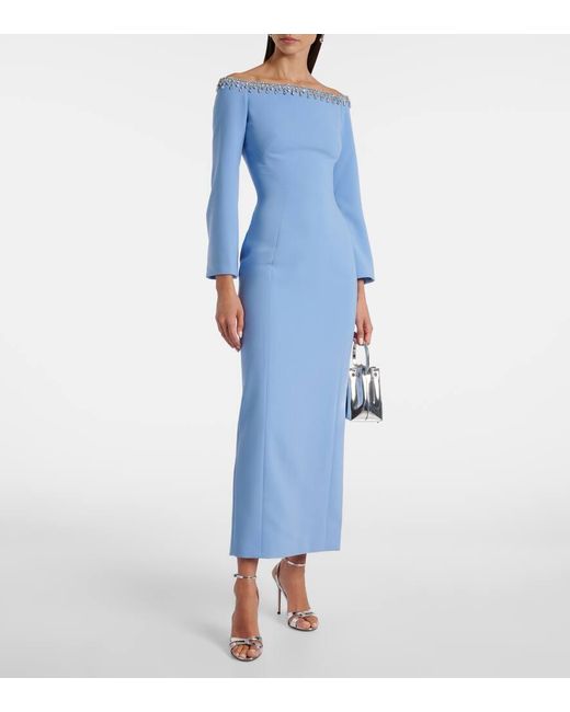 Jenny Packham Blue Lima Embellished Maxi Dress