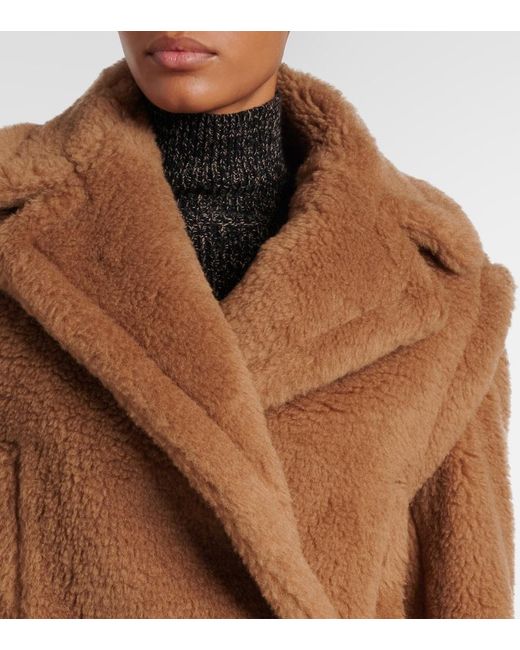 Max Mara Brown Santos Cropped Camel Hair And Silk Jacket