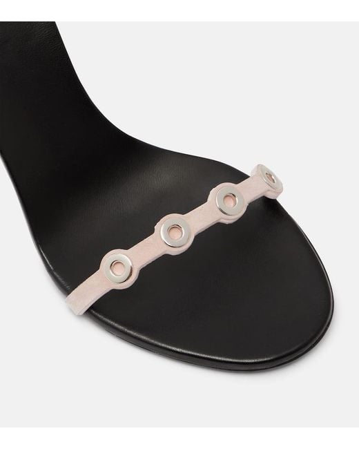 Emilio Pucci Black Emilio 95 Eyelet Suede Sandals