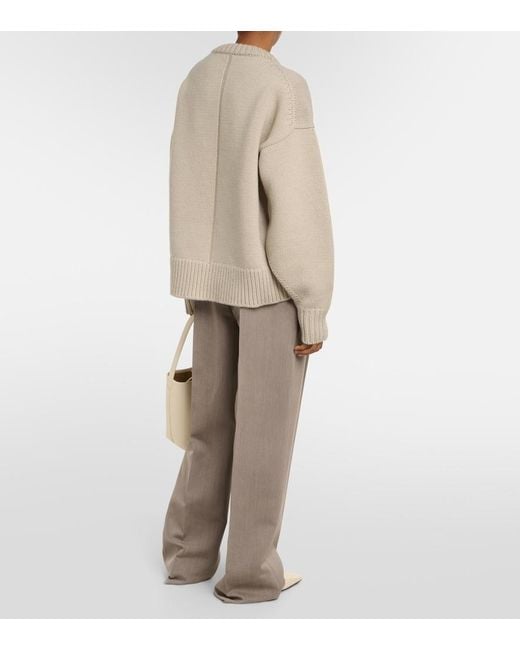 The Row White Ophelia Wool And Cashmere Sweater