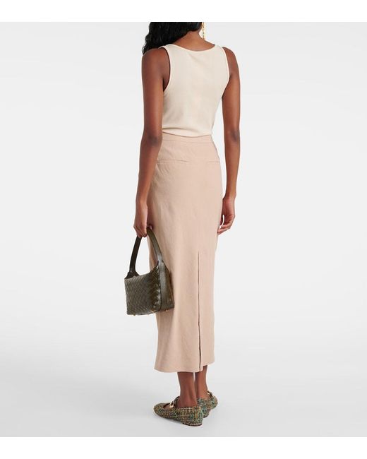 Vince Natural Linen-Blend Maxi Skirt